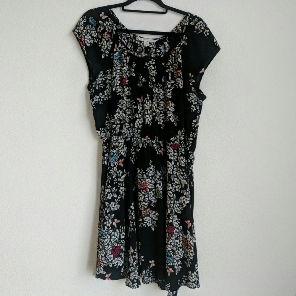 Lauren Conrad Black Floral Dress